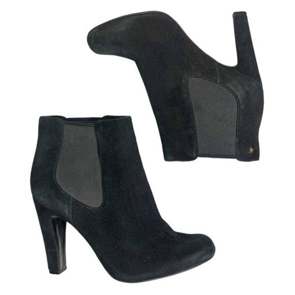 Vero Cuoio Black Suede High Heel Ankle Booties Size 7.5 Women
